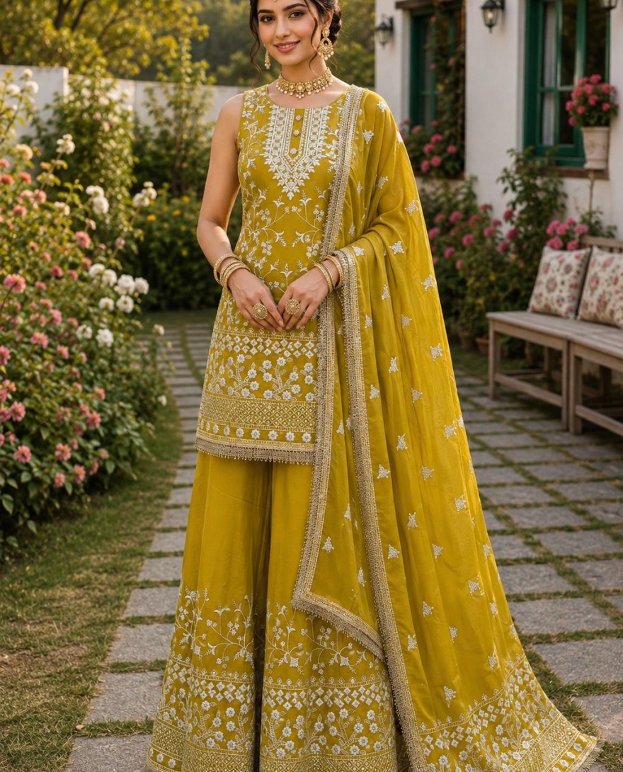 2181 - Yellow Georgette Salwar Suit 